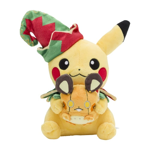 Pikachu mit Dedenne Plüschtier »Pokémon Weihnachts-Spielzeugfabrik«