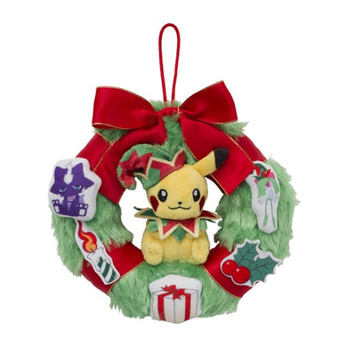 Pikachu in the Christmas wreath plush pendant »Pokémon Christmas Toy Factory«